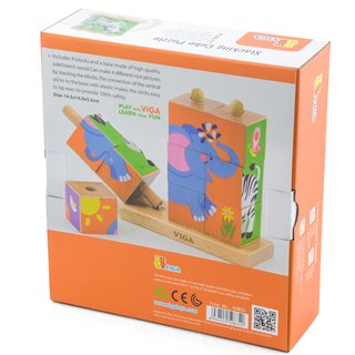 Stacking cube puzzle - wild animals - 9 pieces